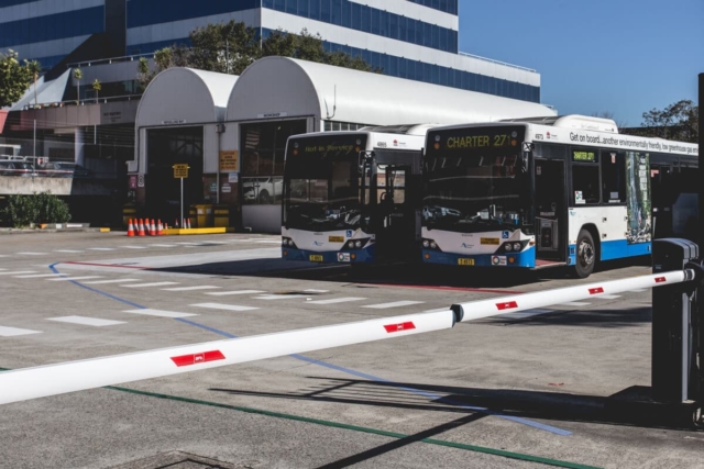 Commercial automatic boom gates North Sydney bus depot