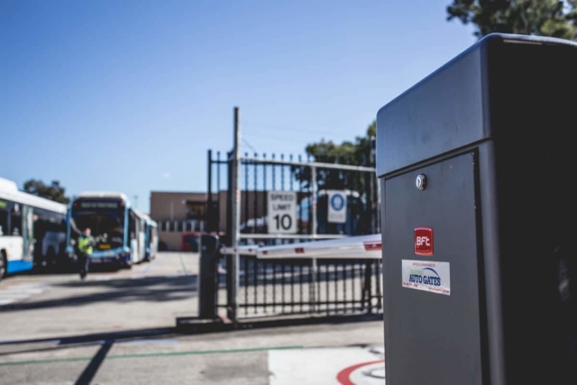 Commercial automatic boom gate operator North Sydney bus depot