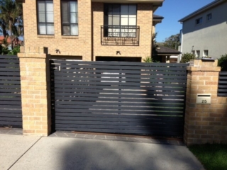 Automatic sliding driveway gates slats Sydney